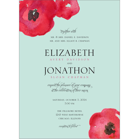 Painted Poppies Invitations